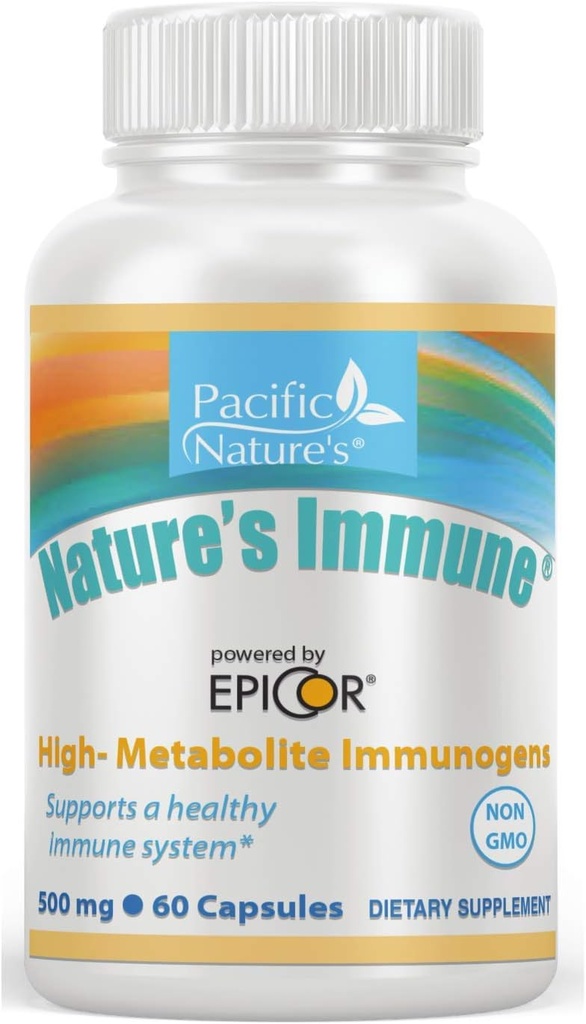 Nature's Immune Powered by EpiCor - 500 mg (60 Kont) Yüksek Metabolite Immunogens for Health Immune System Support - Non-gmo, Made in the USA
