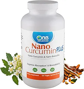One Planet Nutrition Nano Curcumin Plus 500 mg Veggie Capsules (120 Servings), Nano Curcumin with Boswellia for High Absorption, Supports Joint & Immune Health, Non-GMO, Vegan, Gluten-Free