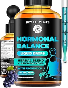 Liquid Hormone Balance Supplements for Women & PMS Relief - Menopause Support PMS Vitamins Menstrual Cramp Relief - PMS Supplements Chasteberry, Black Cohosh for Hot Flashes, Dong Quai & Probiotic