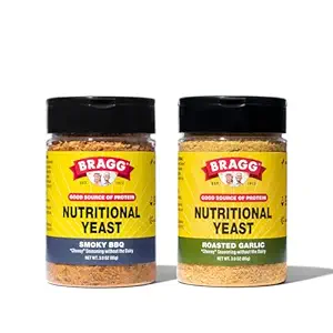 Bragg Nutritional Yeast Seasoning Variety Pack - (2 Pack) 3 oz - Dairy-Free Parmesan Cheese Substitute - Perfect for Salads, Pastas, Popcorn, and More