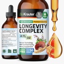 BIO KRAUTER Longevity Mushroom Supplement - Sıvı Reishi Mushroom Kompleksi Goat'ın Rue & Red BTC Ekstraksiyonu - Vegan Tincture - Alkol & Sugar Free Drops 4 Fl.Oz.