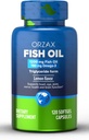 ORZAX Omega 3 Fish Oil 1200 mg - EPA DHA Omega 3 Supplement - Kalp, Göz, Ortak, Nerve, Immune, Beyin ve Kan Sağlığı - Burpless & Lemon Flavored - Non-GMO - 120 Softgels - 60 Day Supply