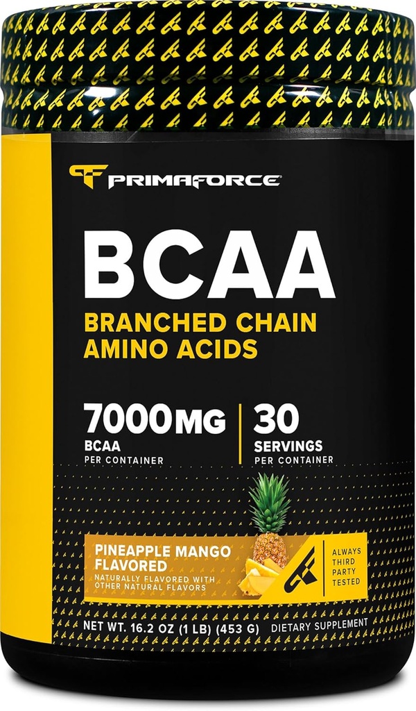 Primaforce BCAA Toz (Pineapple Mango) (30 Hizmet) - 7000MG 2:1 BCAAs, Post-Workout Recovery, Miss Acids ve Real Salt for Men & Women