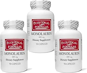 Οικολογικές Φόρμουλες 600 mg Monolaurin - Τρεις ατομικά σφραγισμένες φιάλες 270 Count