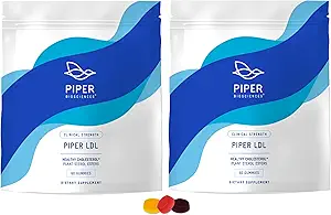 Piper LDL Klinik Sağlıklı Cholesterol Gummies (2280 mg Plant Sterol Esters Per Day): Her biri 60 Gummies, Vegan, 30 Day Supply