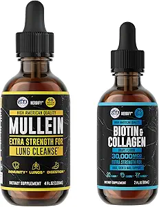 HERBIFY Sche - Mullein Leaf Extract & Biotin ve Collagen - Respiratory Support & Hair Skin and Nails Vitamins Support & Hair Skin