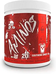 5% Nutrition Code Red Aminos BCAA & EAA Post Workout Recovery Powder | Full Spectrum Essential Amino Acid Complex for Men & Women (Southern Sweet Tea)