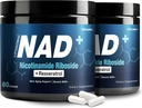 NAD+ Supplement 1000 mg - Nicotinamid Riboside (NR) ve Resveratrol, Liposomal NAD of Pure Organic Materialss for Women & Men Health Aging, Brain and Cellular Energy, 80 Capsules(2Pcs)