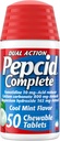 Pepcid Complete Acid Reducer + Antacid for Acid Relux, 10mg Famotidine, 800mg Ασβέστιο Ανθρακικό & 165mg Μαγνήσιο Υδροξείδιο ανά Heartburn Medicine Tablet, Αντιόξινο Μασά, Μέντα, 50 ct
