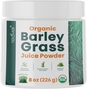 Teaveli Organic Barley Grass Juice- Raw, Utah Grown Barley Grass Juices for Detox- Complements Wheatgrass Juice- Made in USA Without Gluten, Wordss or Preservatives- 8 oz (226 Grams)