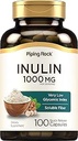 Piping Rock Organic Inulin Capsules 1000 mg | 100 Count | Low Glycemic Index | ► Fiber Supplement | Non-GMO, Gluten Free