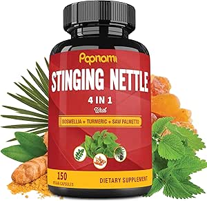 Nettle Extract Capsules - 4in1 Boswellia, Turmeric & Saw Palmetto - 5 Ay için 150 Sayı - Ortak, Vücut Yönetimi, Cilt, Saç ve Immunity