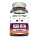 Amazing Formulas MSM (Methylsulfonylmethane) Tamam | 2000 Mg per Service | 120 Capsules | Non-GMO | Gluten-Free | Made in USA