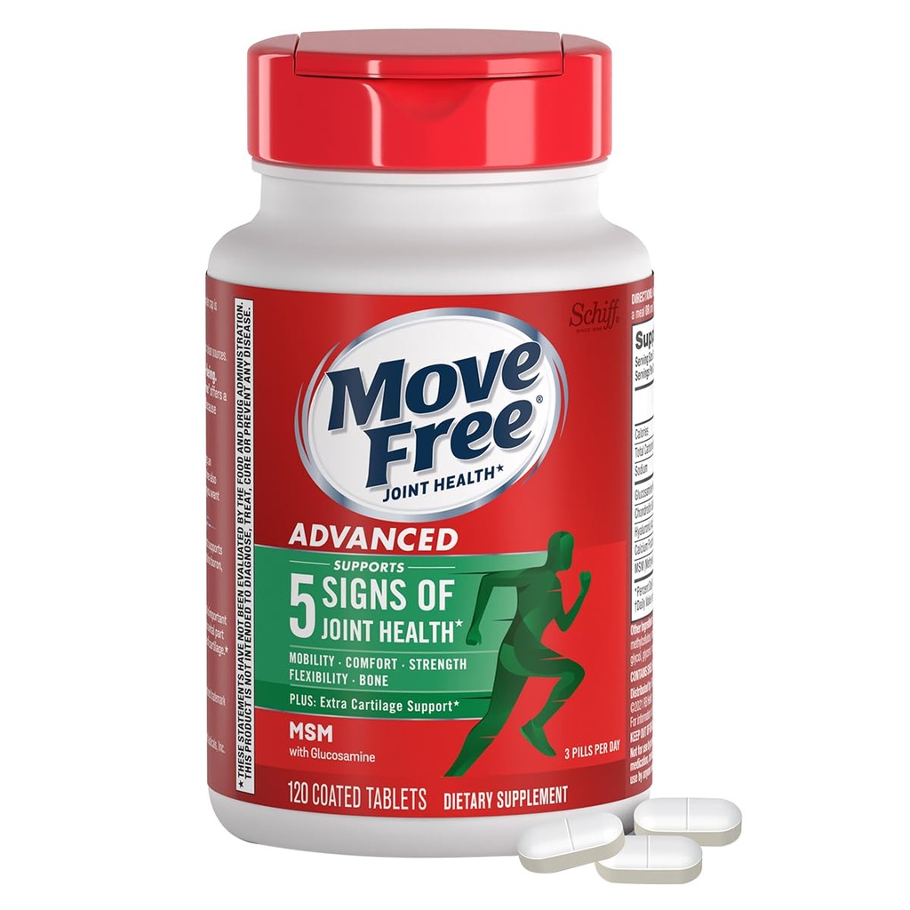 Free Advanced Glucosamine Chondroitin MSM Ortak Destek Supplement, Supports Mobility, Comfort, Strength, Flexability & Bone, 120 Tablets/40 Hizmetler