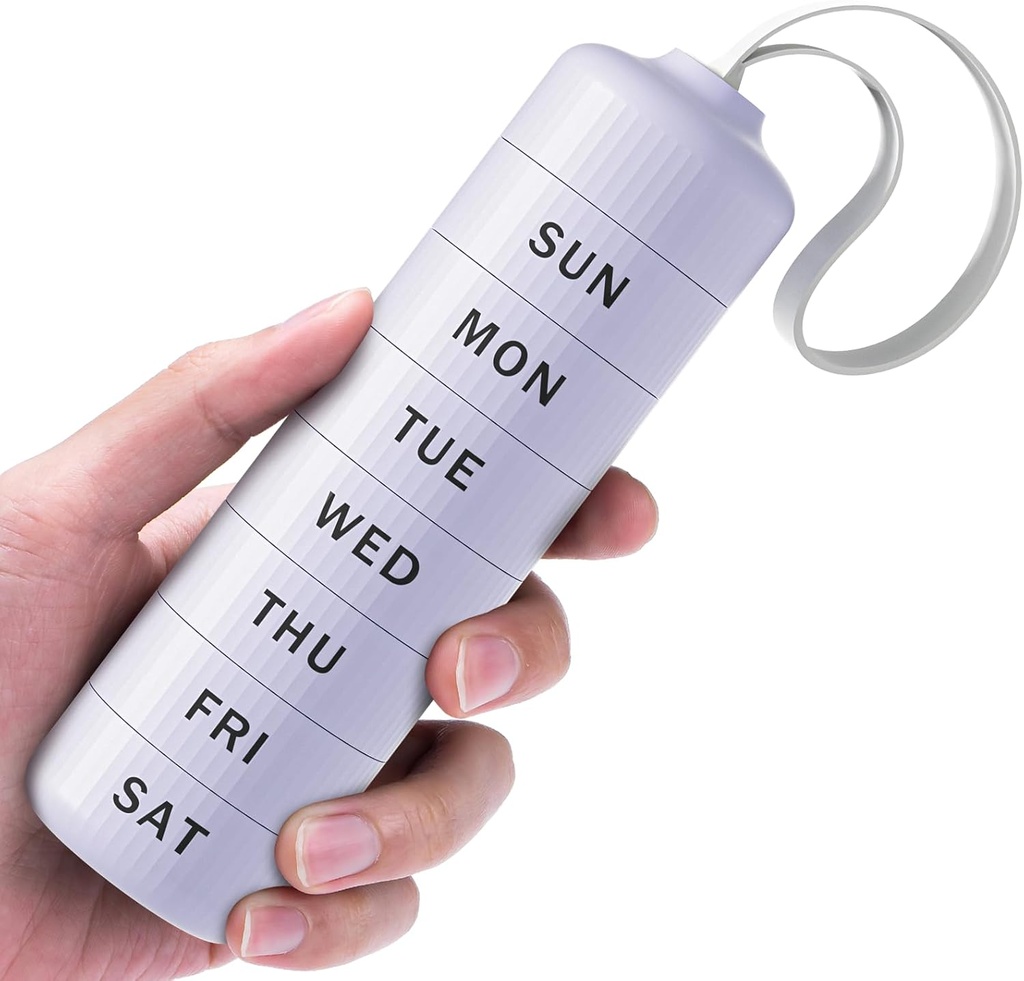 7 Günlük Pill Organizer, Seyahat Pill Box with EffortlessOpen Design, Zoxy Weekly BPA Free Medicine Organizer with Large Container, Portable Water Case for Vitamin, Fish Oil, Supplement Form