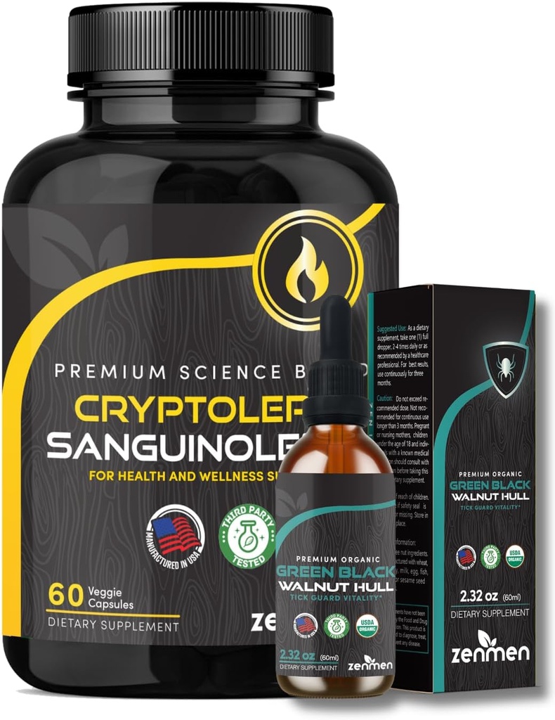 Zenmen Immune Support Sche: Green Black Walnut Tincture and Cryptolepis Sanguinolenta Capsules