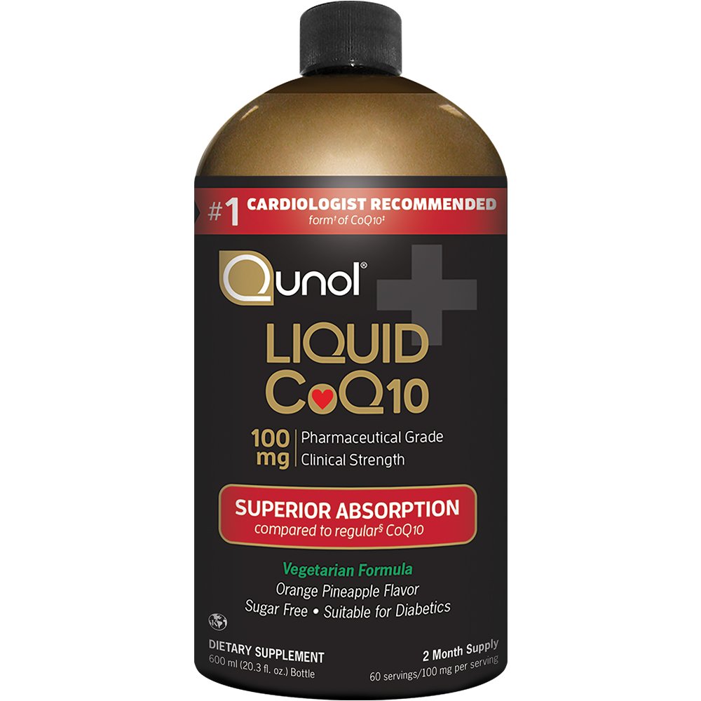 Qunol Liquid CoQ10 100 mg, Superior Abvitamin Doğal Supplement Coenzyme Q10, Kalp Sağlığı için Antioksit, 60 hizmet, 20.3 oz Şişe