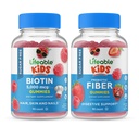 Lifeable Sugar Free Biotin Kids + Preciotic Fiber Kids, Gummies Sche - Great Tasting, Vitamin Supplement, Gluten Free, GMO Free, Chewable Gummy