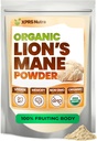 XPRS Nutra Organik Lion's Mane Mushroom Toz - Clarity, Cognition ve Immunity - Vegan Dostu (16 oz) için Premium