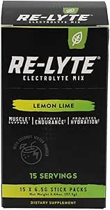 RELYTE Re-Lyte Electrolyte Drink Mix Lemon Lime 15 Hizmet Paketleri 3.44 oz.