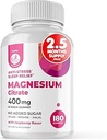 Moritz Magnesium Gummies for Adults - Χαμηλή Ζάχαρη 400 mg - Υποστηρίζει ξεκούραστο ύπνο- εύκολο να μασήσει ενήλικες και παιδιά Μαγνήσιο Citrate Gummies (180 Count) - Βατόμουρο Γεύση