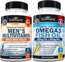 Advanced Daily Men's Multivitamin with Vitamin C A B D3 E and Zinc (1 μήνας προσφοράς) Plus Triple Strength Omega 3 Fish Oil Softgels (1 μήνας προσφοράς)