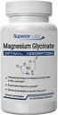 Superior Labs Μαγνήσιο Γλυκινικό 1250 mg, Υψηλής Απορρόφησης, Καθαρή Μη-ΓΤΟ, Υποστηρίζει τον ποιοτικό ύπνο, Ανακουφίζει τα μυϊκά κράμπες, Οστών & Καρδιάς Υγεία,120 Veg Caps