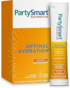Himalaya PartisiSmart Orange Electrolytes Toz Paketleri, 12 Kont, Supports Hydration, Rehidrat with sodyum & Pyum, C & More, Antioksit Süt Butle, Ginger & Turmeric