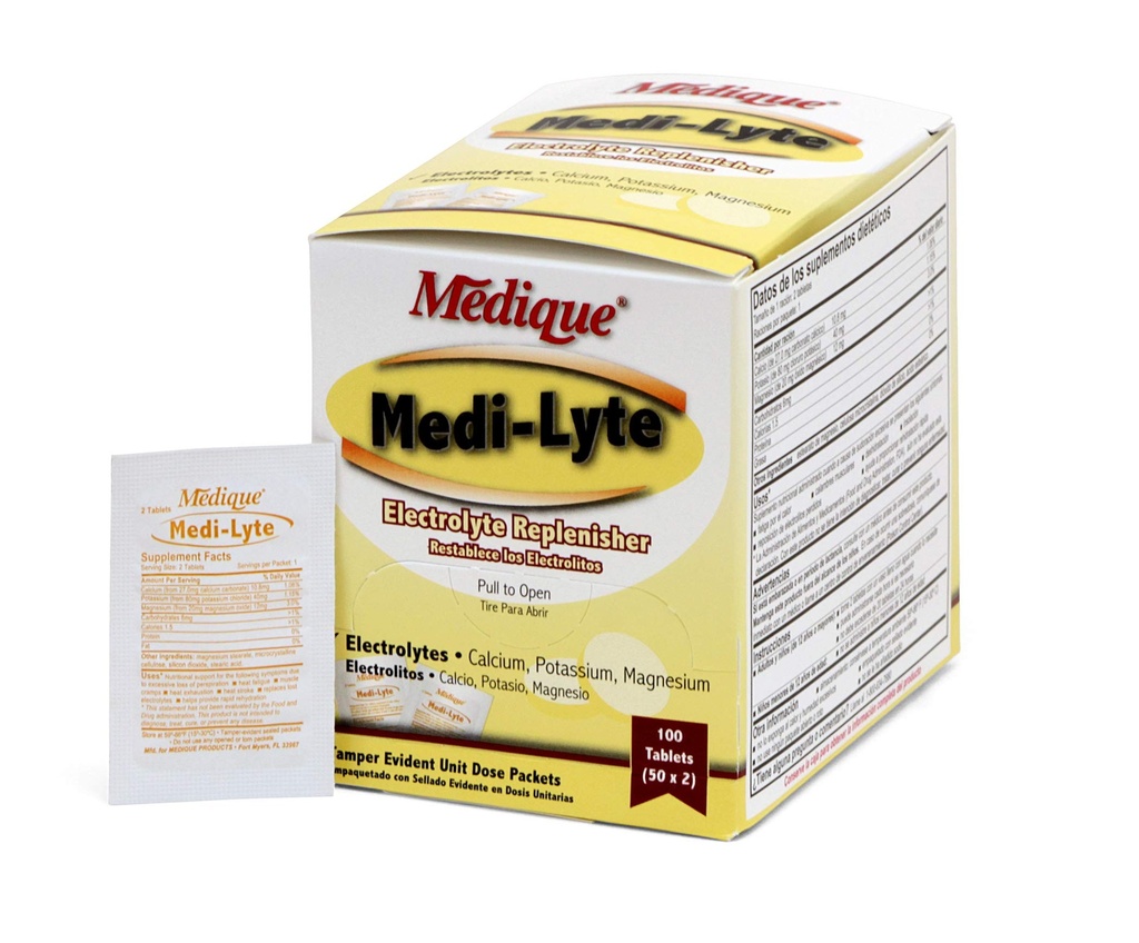 Medique 03033 Medi-Lyte Electrolyte Tabletleri Cramps için 50-Tablets