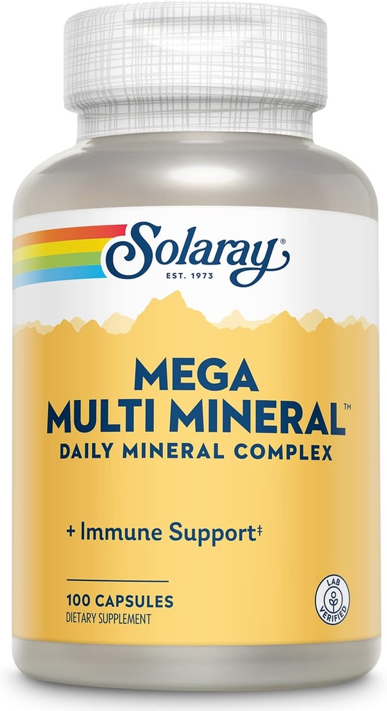 Solaray Mega Multi Mineral (25 hizmet, 100 Capsules)