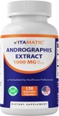 Vitamatic Andrographis 1000 mg Pera - 120 Veg Capsules - 20X Ekstraksiyon, %100 Vejetaryen, All-Doğal, Gluten Free, Non-GMO