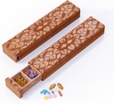 Pill Organizer, 7 Günlük Pill Box, Seyahat Pill Box, Ahşap Pill Case Privacy Protection Perfect for Drug, Vitamins, Fish Oils, Supplements (Sapele)