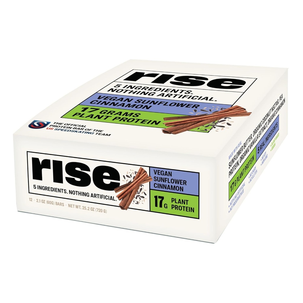 Tor Protein Bar - Vegan Sunflower Cinnamon | Kahvaltı Bar & Protein Snack 17g Protein Sadece 5 Bütün Gıda Malzemeleri - Ücretsiz Soy Ücretsiz Soy Ücretsiz