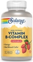 SOLARAY Vitamin B- Complex μασώμενα, φράουλα, υγιής ενέργεια, κόκκινο αίμα κυττάρων, άγχος & υποστήριξη μεταβολισμού, 50 δισκία