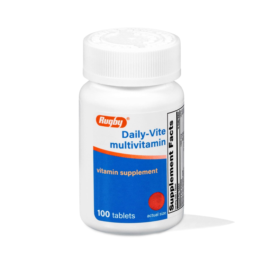 Rugby Daily-Vite Multivitamin - Daily Vitamin Supplement - 100 Tablet (1 Pack)