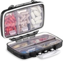 Fullicon Portable Pill Organizer Weekly, Small Travel Pill Case with 7 Karşılaştırma, Moistureproof and Airtight Pill Box, Travel Pill Holder for Vitamins/Fish Oils /Supplements