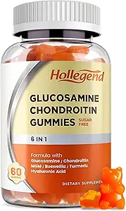Glucosamine Chondroitin Gummies Sugar Free, Gummies Supplements for Yetişkinler Men & Women, 60 Count