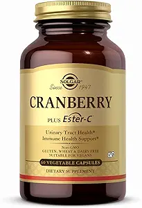 Solgar Cranberry Plus Ester-C - 60 Sebze Kapsülleri - Urinary Tract & Immune Health - Non-GMO, Vegan, Gluten Free - 30 Hizmet