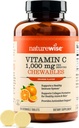 NatureWise Extra Strength Vitamin C Chewable 1000 mg for Yetişkinler - Natural Orange Flavor - Immune System & Antioxy Support - Non-GMO, Vegan & Sugar Free - 90 Chewable Tabletler[45-Day Supply]