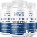 (3 Pack) Neuro Tech IQ Brain Supplement Neurotech Iq Focus Formula Pills (180 Capsules)