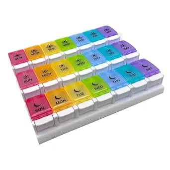 EZY DOSE Weekly (7-Day) Pill Case, Daily Medicine Planlayıcı, Vitamin Organize Konteyner, Büyük Push Düğmesi Karşılaştırmaları, Kullanımı Kolay, 3 Times a Day, Spring Open Design, Rainbow Lids, Faraday Free Case, Daily Medicine Planlayıcı, Vitamin Organize Konteyner, Büyük Push Düğmeye Uygunluklar, Kullanımı Kolay, 3 Times a Day, Spring Open Design, Rainbow Lids,