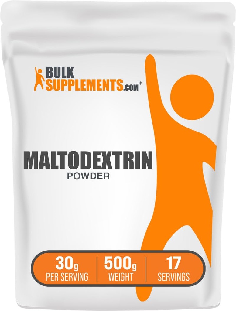 BulkSupplements.com Maltodextrin Toz - Enerji Boost, Food Grade - Unflavored & Gluten Free, 30g per Service, 500g (1.1 lbs) (Paket of 1)