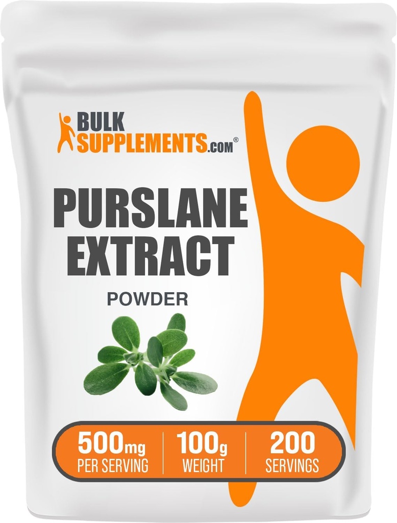 BulkSupplements.com Purslane Ekstraksiyon Toz - Portulaca Oleracea Ekstraksiyon, Purslane Herb, Gluten Free, 500 mg per Service, 100g (3.5 oz) (Pack of 1)