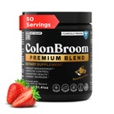 KolonBroom Premium Toz Supplement (Strawberry) - Kolon Broom Psyllium Husk Fiber Toz İç - Gluten Ücretsiz, Non-GMO Koloni Bloating Relief & Gut Health için Temiz, 50 Hizmet