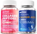 Χάπια υδρολυμένου κολλαγόνου Peptides + Liposomal Calcium AKG Συμπλήρωμα 1500mg