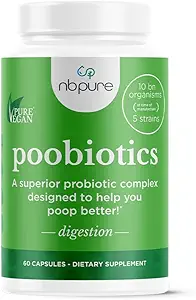 nbpure Poobiyotiks, Vegan Pre & Probiyotiks – Gut Health & Microbiome Balance Support for Men & Women – Supports IBS, Diarrhea, Constipation, Leaky Gut Relief – Lactobacillus & Bifidobacterium