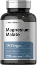 Horbäach Magnezyum Malate | 1800 mg | 250 Kaplama | Vejetary, Non-GMO, Gluten Free Supplement Supplement