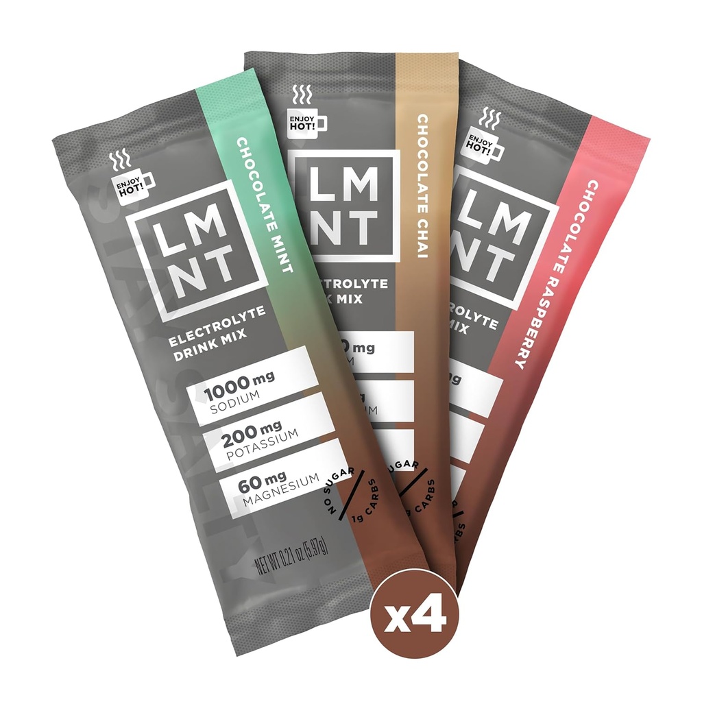 İçecek LMNT Zero Sugar Hot Chocolate veya Kahve Mixer - Chocolate Medley - Çeşitli Paket | İç Mix | 12.