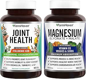 Farm Haven Magnezyum Glycinate & Malate Kompleksi ve Glucosamine Chondroitin