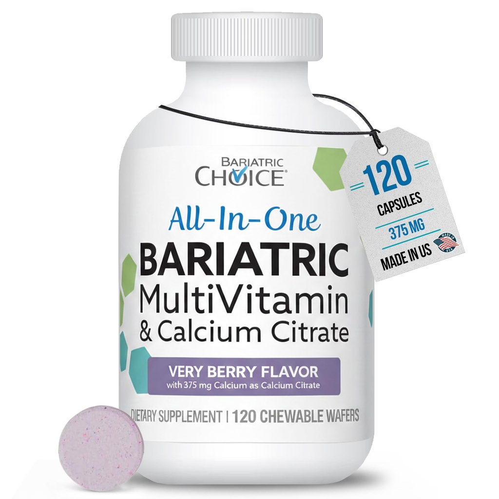 Bariatric Choice All-in-One Chewable Bariatric MultiVitamin με κιτρικό σίδηρο & ασβέστιο, Very Berry (120ct)